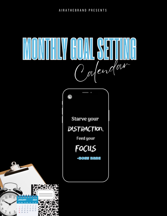 Monthly Goal Setting Calendar (Digital Download)